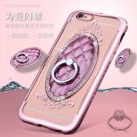 iphone7 SHENGO伊莎系列-鑲鑽指環支架水鑽軟殼
