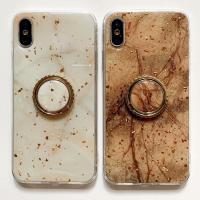 iPhone XR 滴膠大理石紋指環支架保護殼