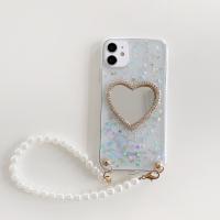 iPhone8 滴膠復古蝴蝶愛心鏡(含珍珠手鍊)保護殼