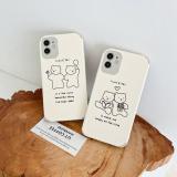 iPhone 11 韓風線條小熊小羊皮保護殼