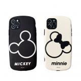 iPhone XR 迪士尼正版授權 黑白標誌米奇米妮貼皮保護殼