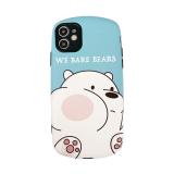 iPhone 11 Pro 呆萌藍色系裸熊(R13款)浮雕小羊皮保護殼