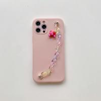 iPhone 12 Pro Max 手鍊粉底草莓熊保護殼