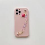 iphone 12 Mini 手鍊粉底草莓熊保護殼