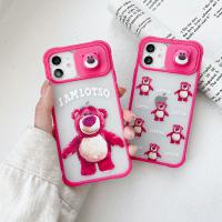 iPhone 11 Pro 立體草莓熊推拉窗保護殼