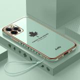 iPhone 11 Pro Max 魔方楓葉直邊電鍍保護殼