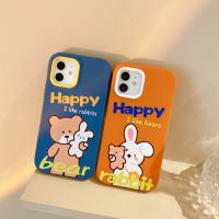 iPhone12/12 Pro Happy小熊三合一液態硅膠殼