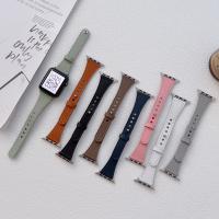Apple Watch Series 7  41mm 單釘扣小蠻腰真皮錶帶