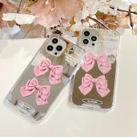 iPhone 11 Pro Max 粉色蝴蝶結鏡面保護殼