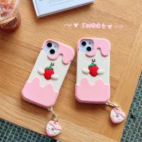 iPhone 11 Pro 奶油草莓(含同款掛飾)硅膠保護殼