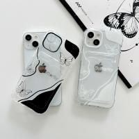 iPhone 12 黑白蝴蝶卡包系列彩繪殼
